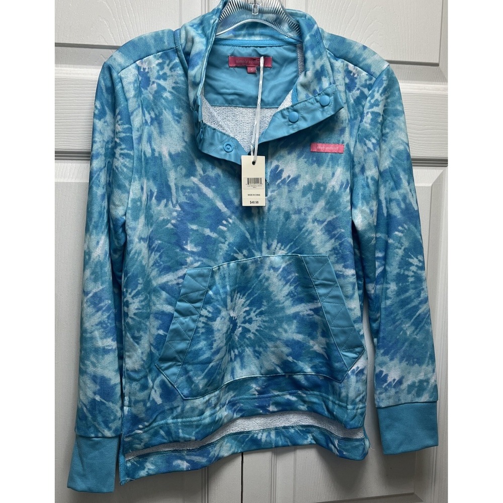 Simply Southern Small Tye Dye Blue Sweatshirt NWT